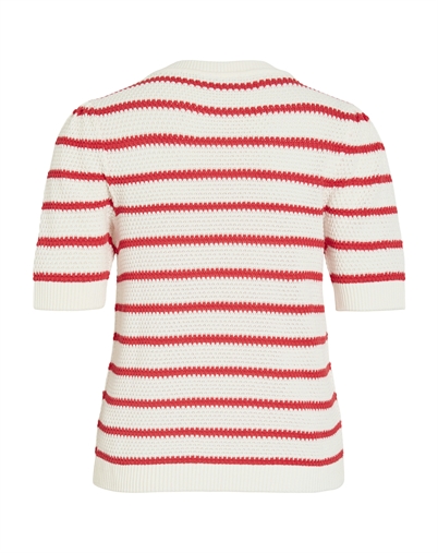 Vila - VIDalo O-Neck Stripe Strik - White Alyssum 